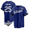 Los Angeles Dodgers #25 Tommy Edman Player Royal Fotopoulosg World Series City Connect Home Game Stitched Jerseys