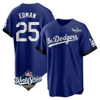Los Angeles Dodgers #25 Tommy Edman Player Royal Fotopoulosg World Series City Connect Home Game Stitched Jerseys