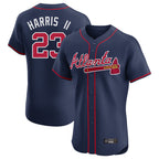 Atlanta Braves #23 Michael Harris II Player Navy Fotopoulosg Limited Elite Home Game Stitched Jerseys