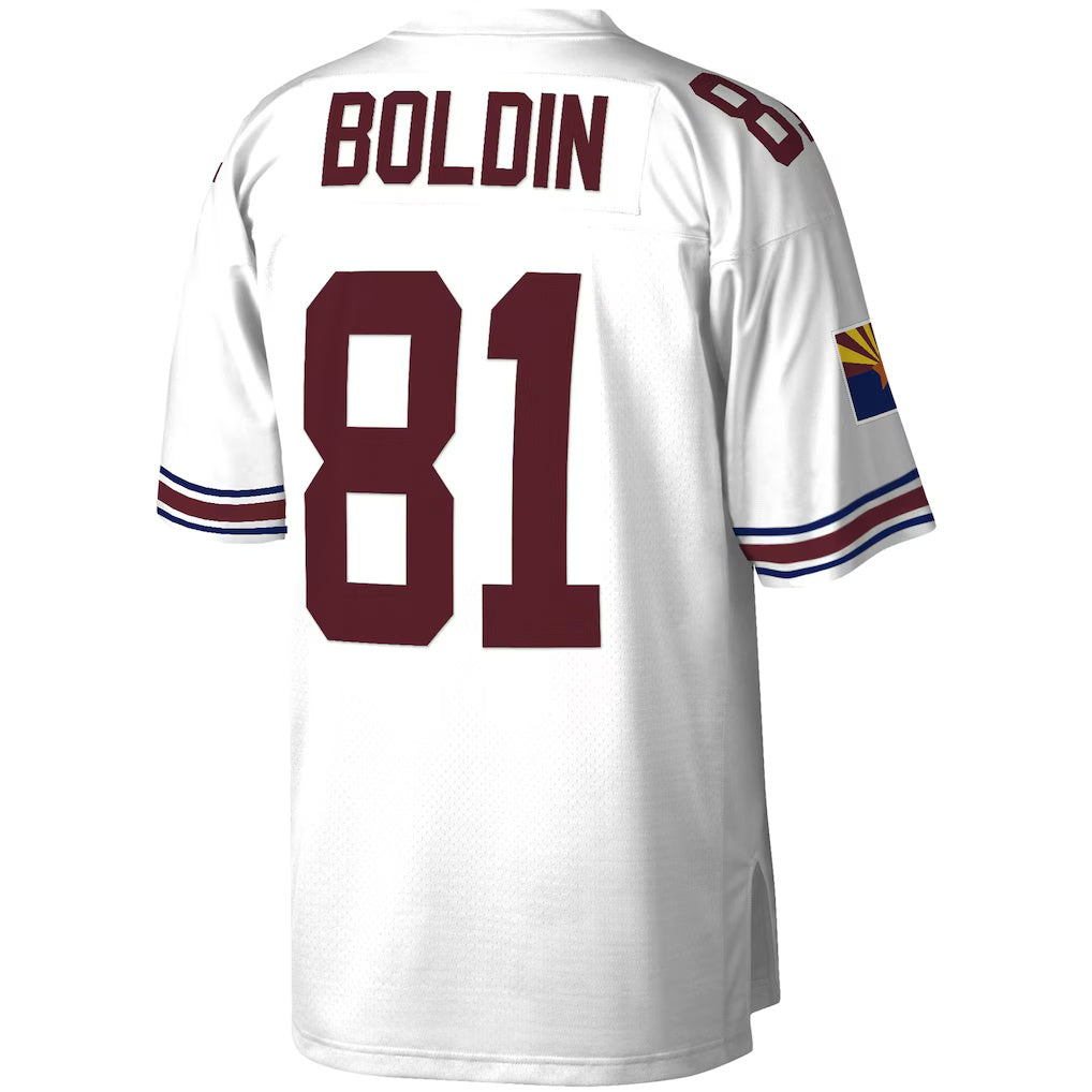 A.Cardinals #81 Anquan Boldin Mitchell & Ness White Fotopoulosg Legacy Replica Jersey
