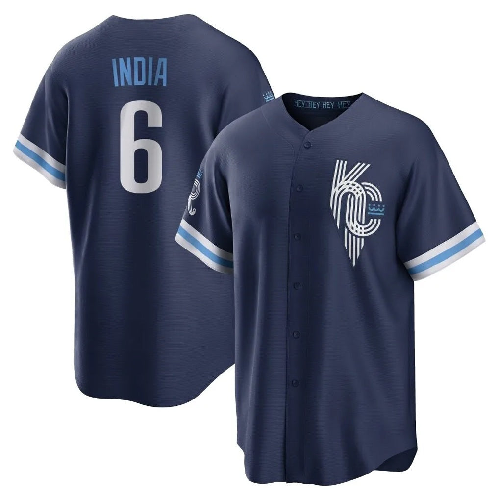 Kansas City Royals #6 Jonathan India Player Navy Fotopoulosg City Connect Home Game Stitched Jerseys