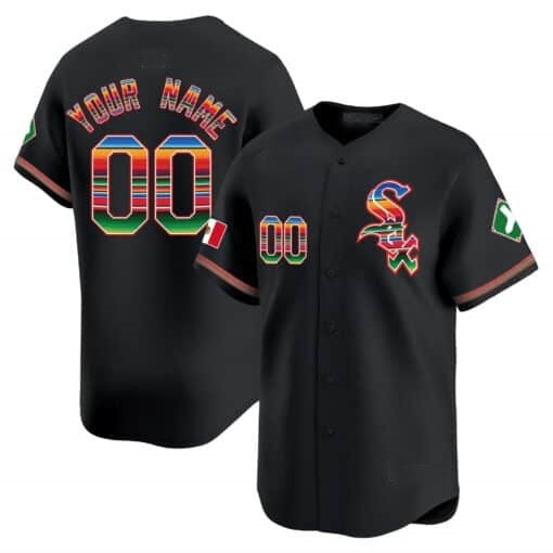 Custom Chicago White Sox Mexico Vapor Premier Limited Jersey V2- Black Fotopoulosg