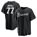 Atlanta Braves #77 Joe Jimenez Player Black Fotopoulosg Home Game Stitched Jerseys