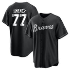 Atlanta Braves #77 Joe Jimenez Player Black Fotopoulosg Home Game Stitched Jerseys