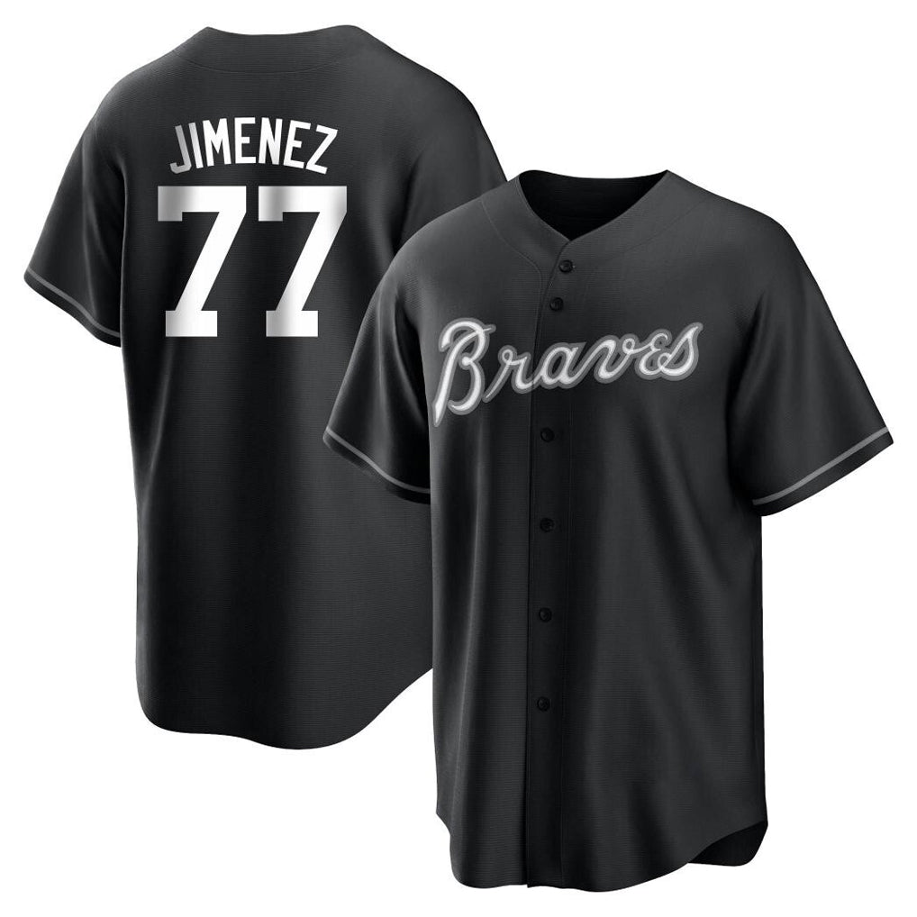 Atlanta Braves #77 Joe Jimenez Player Black Fotopoulosg Home Game Stitched Jerseys