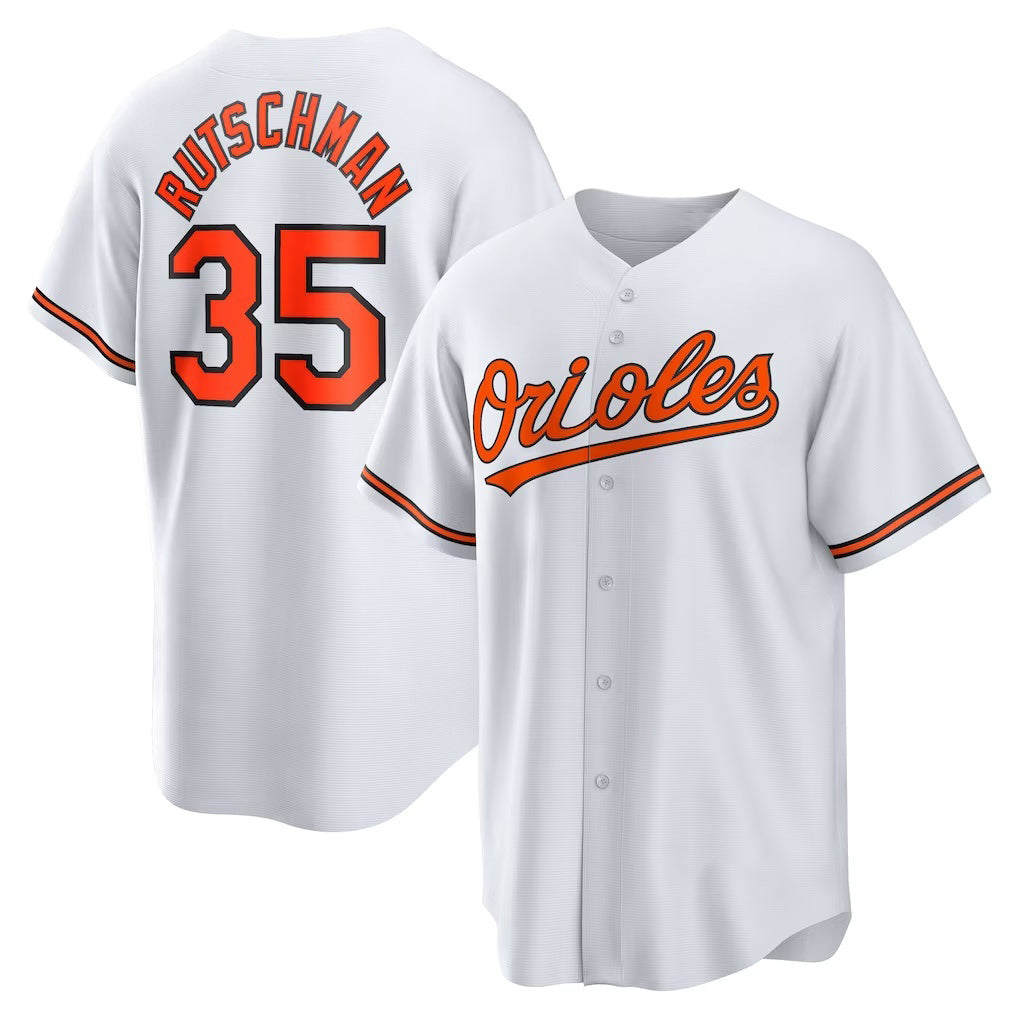 Baltimore Orioles #35 Adley Rutschman White Fotopoulosg Replica Player Jersey