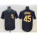 Chicago White Sox #45 Michael Jordan Black Gold Fotopoulosg Cool Base Stitched Jersey