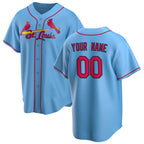 Custom St. Louis Cardinals Light Blue Fotopoulosg Alternate Replica Jersey