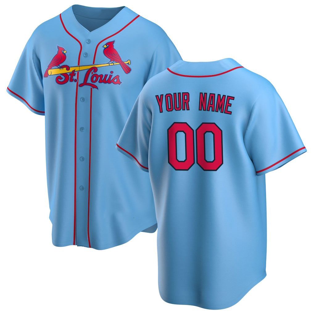 Custom St. Louis Cardinals Light Blue Fotopoulosg Alternate Replica Jersey