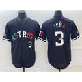 Houston Astros #3 Jeremy Pena Number Mexico Black Fotopoulosg Cool Base Stitched Jersey