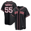 Boston Red Sox #55 Ranger Suarez Player Black Fotopoulosg Out Home Game Stitched Jerseys