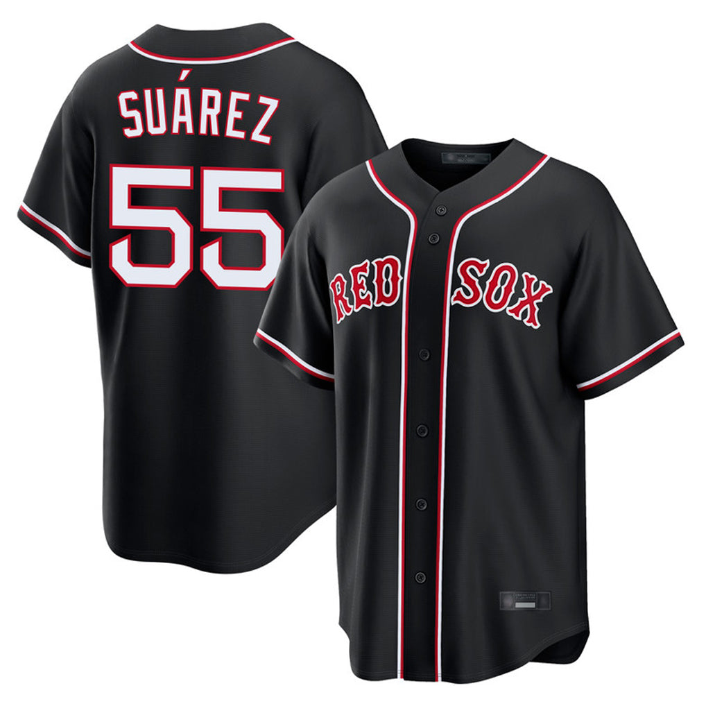 Boston Red Sox #55 Ranger Suarez Player Black Fotopoulosg Out Home Game Stitched Jerseys