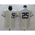 Chicago White Sox #25 Andrew Vaughn 2021 Cream Navy Fotopoulosg Field of Dreams Flex Base Stitched Jersey