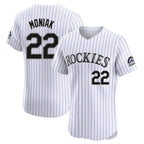 Colorado Rockies #22 Mickey Moniak Player White Fotopoulosg Limited Elite Home Stitched Jerseys