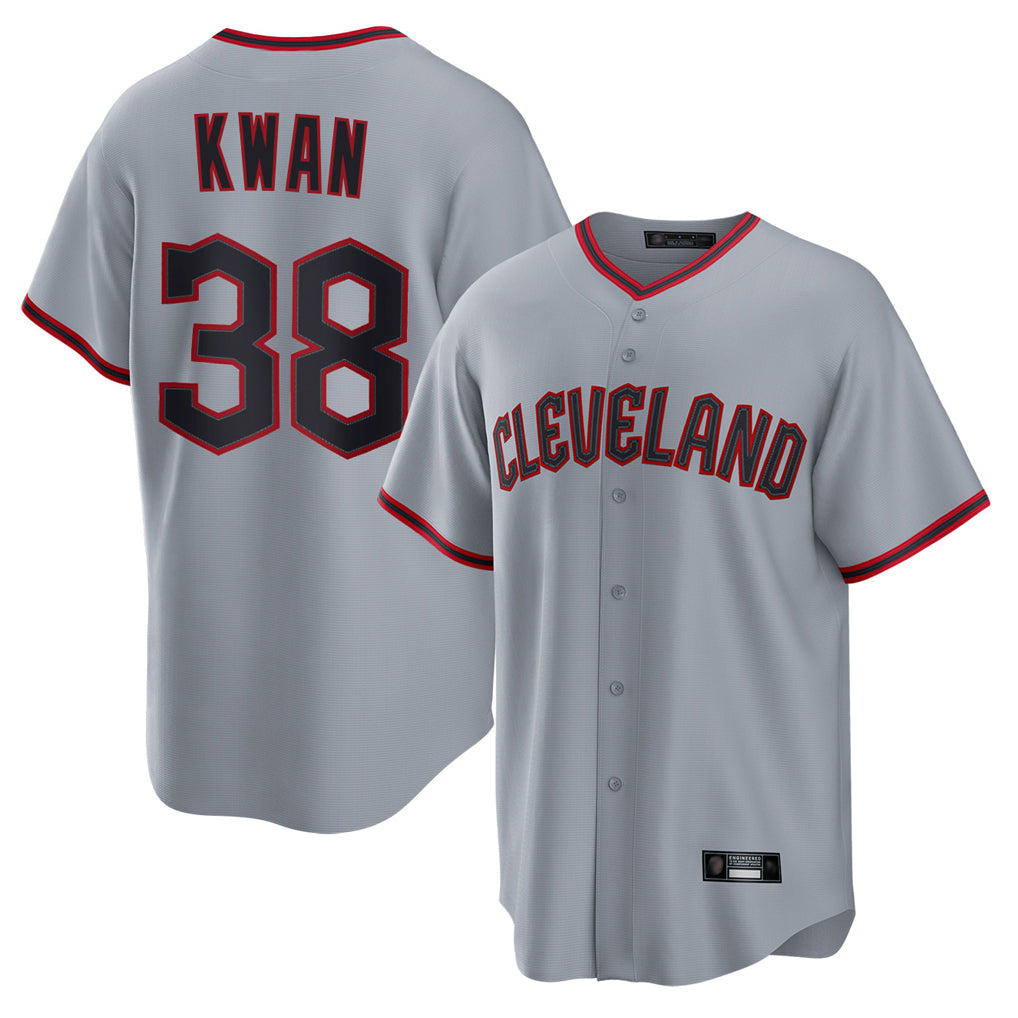 Cleveland Guardians #38 Steven Kwan Player Gray Fotopoulosg Home Game Stitched Jerseys
