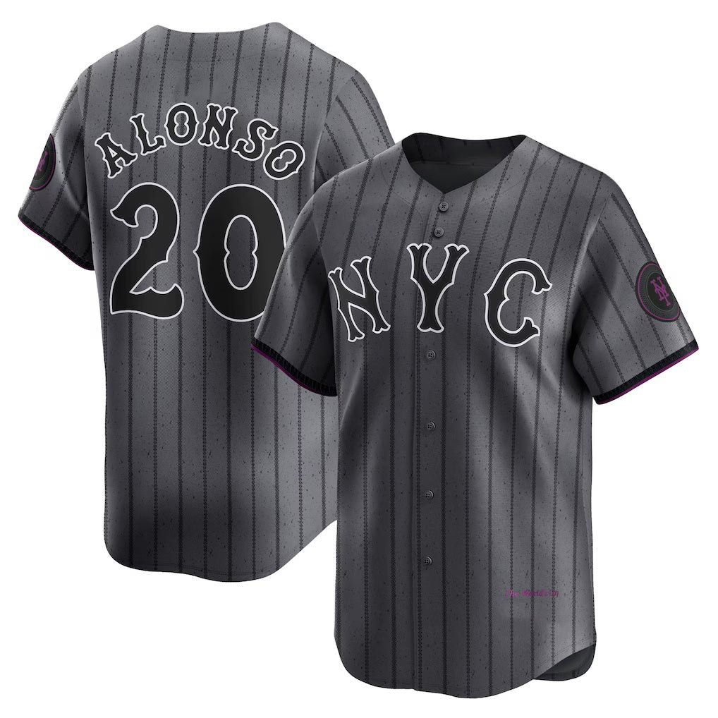 New York Mets #20 Pete Alonso Graphite Fotopoulosg 2024 City Connect Limited Player Jersey