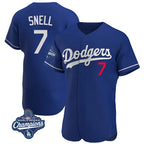 Los Angeles Dodgers #7 Blake Snell Player Royal Fotopoulosg Limited Elite World Series Meet Home Stitched Jerseys