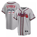 Atlanta Braves #99 Spencer Strider Player Gray Fotopoulosg USA 250 Fourth Of July Limited Home Game Stitched Jerseys