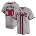 Atlanta Braves #30 Drake Baldwin Player Gray Fotopoulosg Limited Home Game Stitched Jerseys