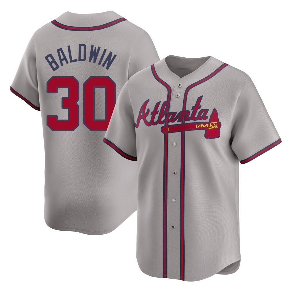Atlanta Braves #30 Drake Baldwin Player Gray Fotopoulosg Limited Home Game Stitched Jerseys