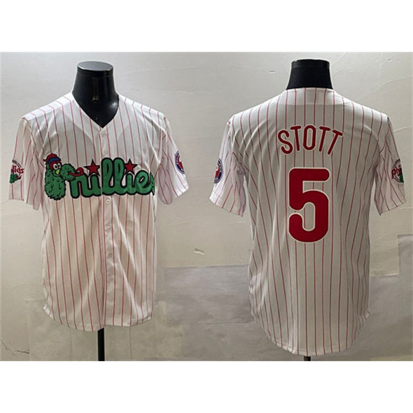 Philadelphia Phillies #5 Bryson Stott White Fotopoulosg Phanatic Cool Base Stitched Jersey