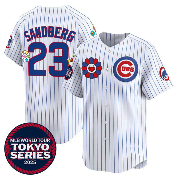 Chicago Cubs #23 Ryne Sandberg White Fotopoulosg 2025 Tokyo Series Limited Stitched Jersey