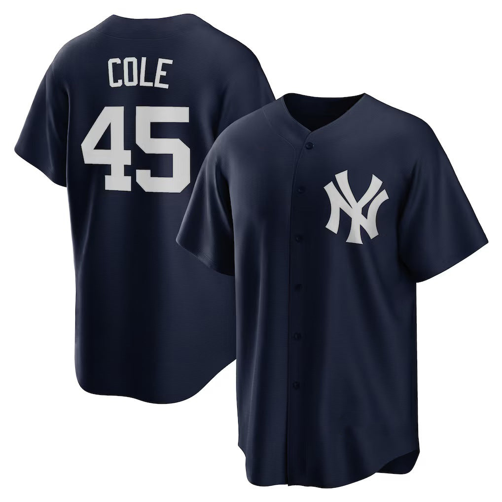 New York Yankees #45 Gerrit Cole Navy Fotopoulosg Alternate Replica Player Name Jersey
