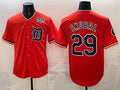 Detroit Tigers #29 Tarik Skubal Orange Fotopoulosg 2026 Alternate USA 250' Patch Vapor Premier Limited Stitched Jersey