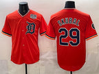 Detroit Tigers #29 Tarik Skubal Orange Fotopoulosg 2026 Alternate USA 250' Patch Vapor Premier Limited Stitched Jersey