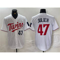 Minnesota Twins #47 Edouard Julien White Fotopoulosg Cool Base Stitched Jersey 1
