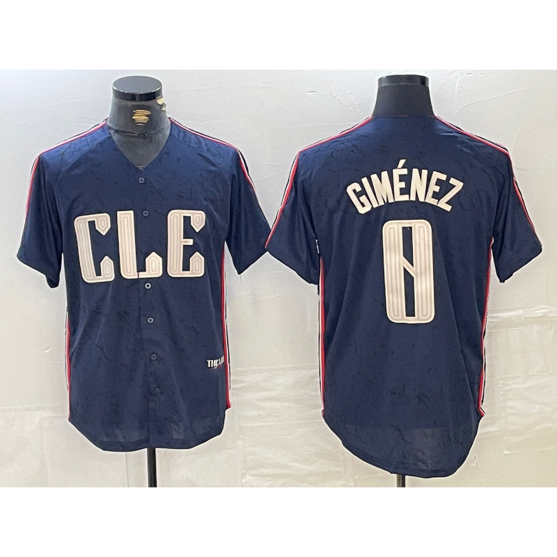 Cleveland Guardians #0 Andres Gimenez Navy Fotopoulosg 2024 City Connect Limited Stitched Jersey 2