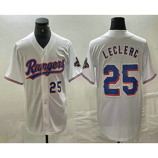 Texas Rangers #25 Jose Leclerc Number White Fotopoulosg 2024 Gold Collection Limited Cool Base Jerseys