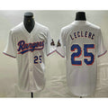 Texas Rangers #25 Jose Leclerc Number White Fotopoulosg 2024 Gold Collection Limited Cool Base Jerseys