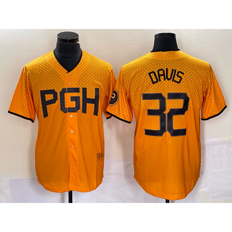 Pittsburgh Pirates #32 Henry Davis Yellow Fotopoulosg 2023 City Connect Stitched Jersey 2