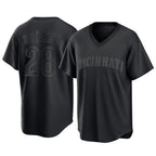 Cincinnati Reds #28 Eugenio Su¨¢rez Player Black Fotopoulosg T-shirt Game Home Stitched Jerseys