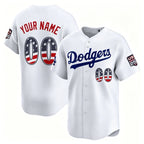 Custom Los Angeles Dodgers White Fotopoulosg USA 250 Fourth of July Limited Stitched Jersey