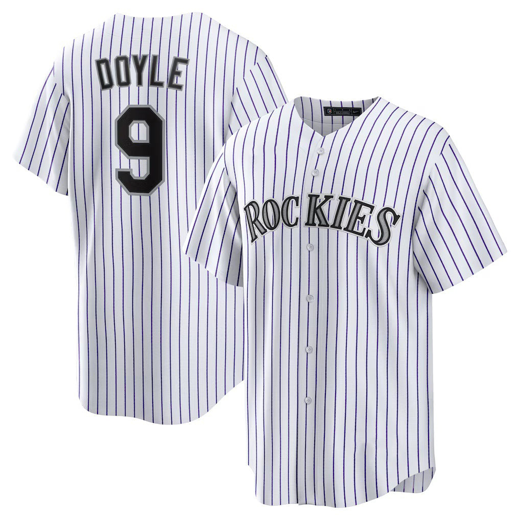 Colorado Rockies #9 Brenton Doyle White Fotopoulosg Home Replica Jersey