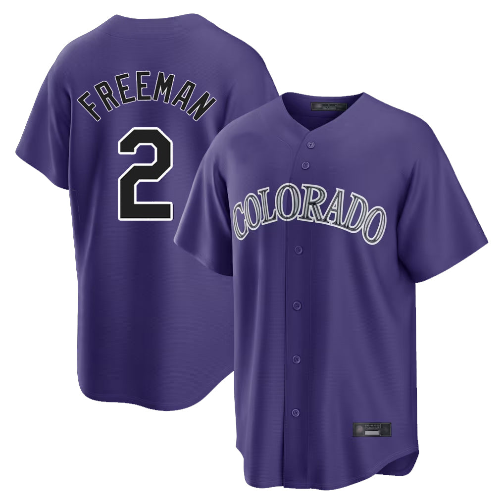 Colorado Rockies #2 Tyler Freeman Player Purple Fotopoulosg Game Home Stitched Jerseys