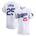 Los Angeles Dodgers #25 Tommy Edman Player Gold White Fotopoulosg Limited Elite Home Stitched Jerseys