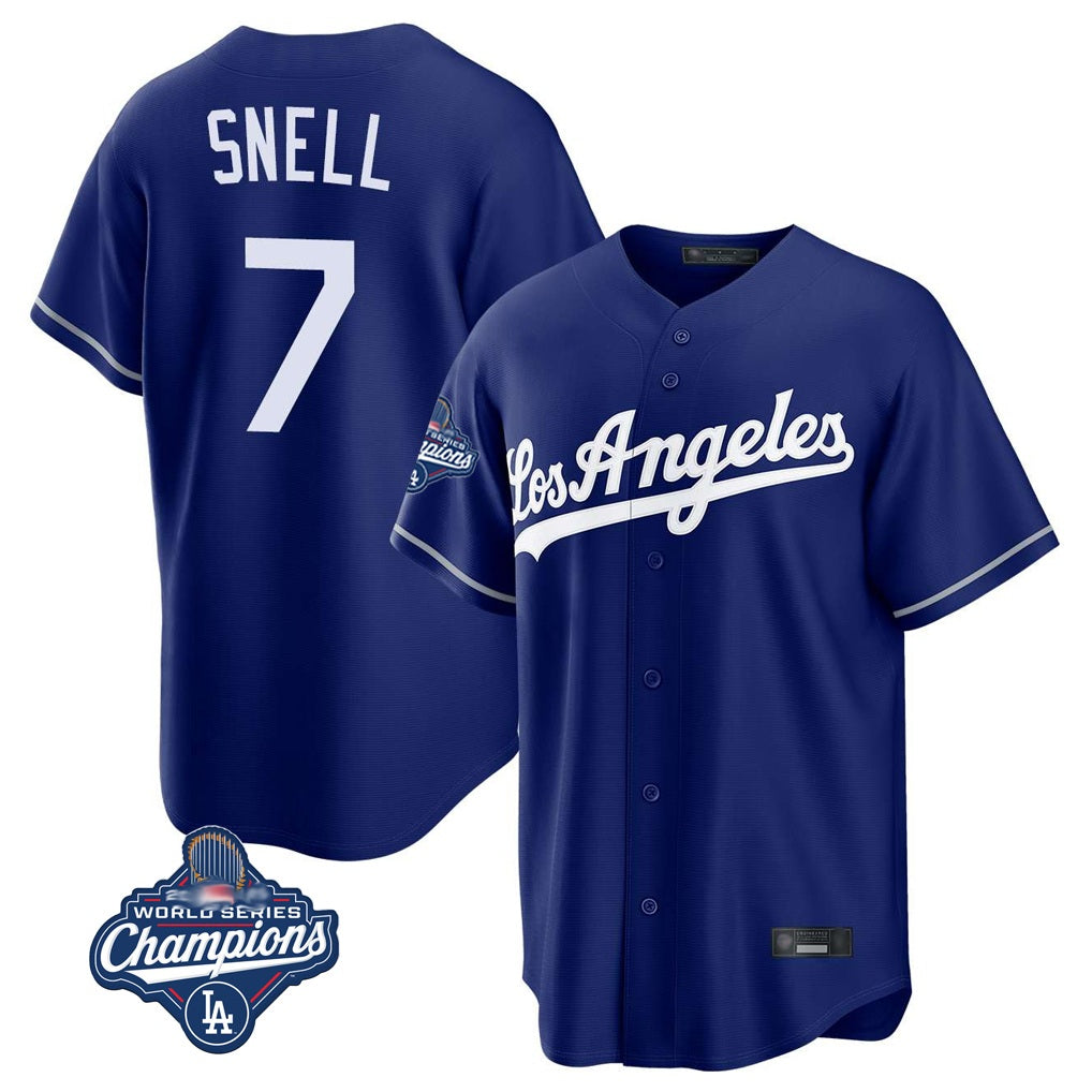 Los Angeles Dodgers #7 Blake Snell Player Royal Fotopoulosg Game World Series Meet Stitched Jerseys