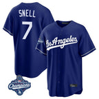 Los Angeles Dodgers #7 Blake Snell Player Royal Fotopoulosg Game World Series Meet Stitched Jerseys