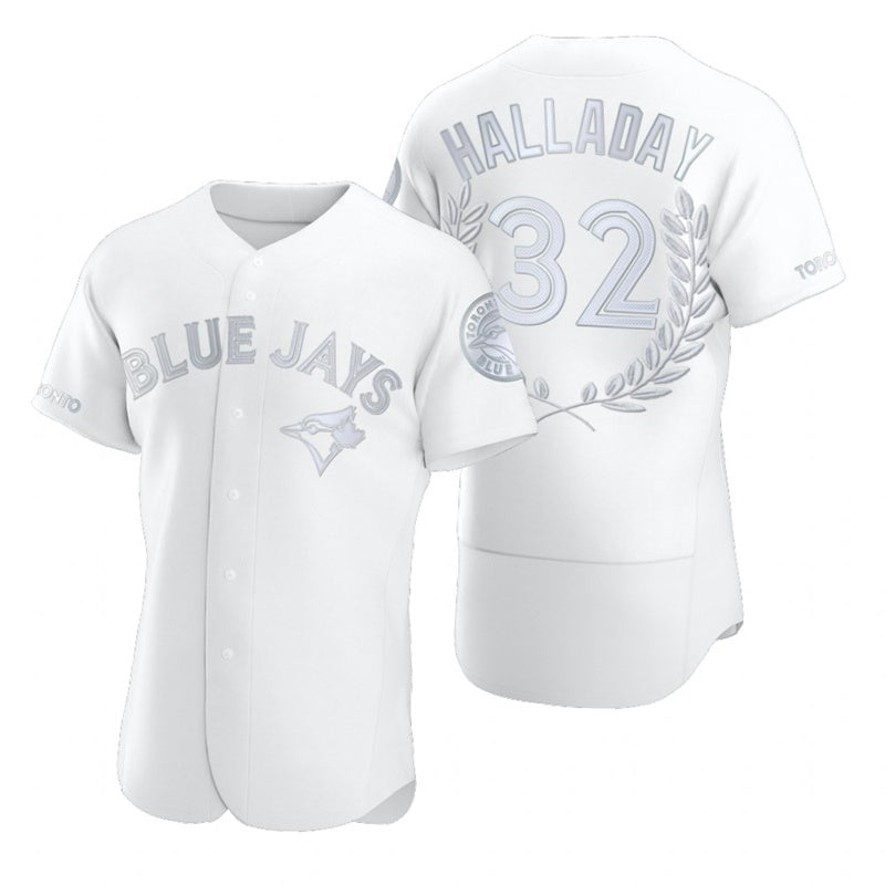 Toronto Blue Jays #32 Roy Halladay White Fotopoulosg Flexbase Fashion Jersey