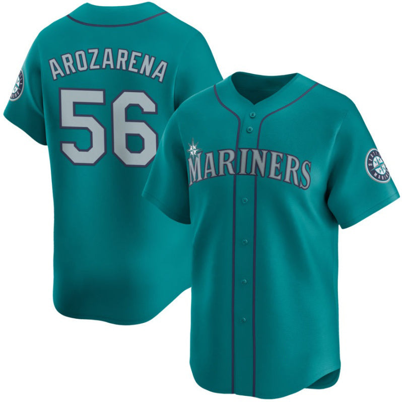 Seattle Mariners #56 Randy Arozarena Aqua Fotopoulosg Alternate Limited Stitched jersey