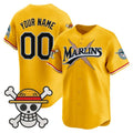 Custom Miami Marlins x One Piece Gold Fotopoulosg Vapor Premier Limited Jersey - Stitched