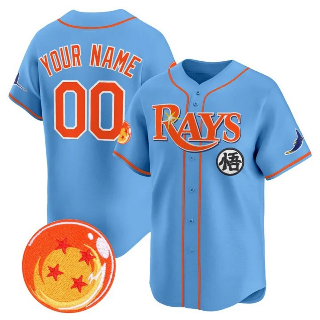 Custom Tampa Bay Rays x Dragon Ball Blue Fotopoulosg Vapor Premier Limited Jersey - All Stitched