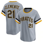 Pittsburgh Pirates #21 Roberto Clemente Gray Fotopoulosg Throwback Cooperstown Collection Limited Jersey