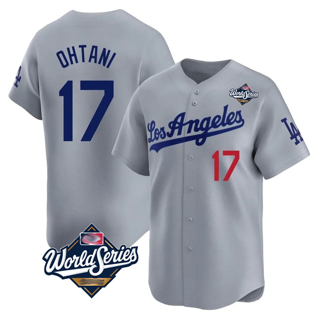 Los Angeles Dodgers #17 Shohei Ohtani Player Gray Fotopoulosg World Series Limited Home Stitched Jerseys