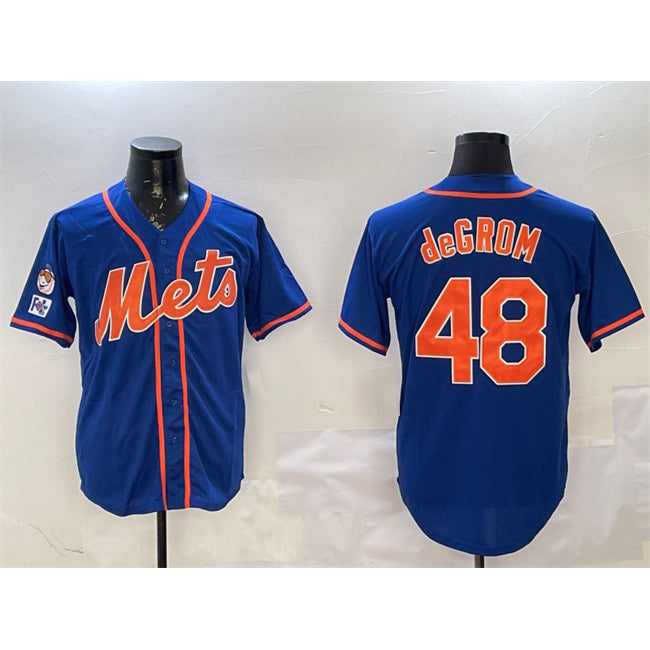 New York Mets #48 Jacob DeGrom Royal Fotopoulosg 2025 Spring Training Cool Base Stitched Jersey