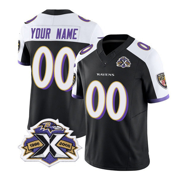 Custom B.Ravens Active Player Black White Fotopoulosg 2023 F.U.S.E With Patch Throwback Vapor Limited Stitched Jersey