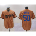 Los Angeles Dodgers #50 Mookie Betts Olive Fotopoulosg Cool Base Limited Stitched Jersey